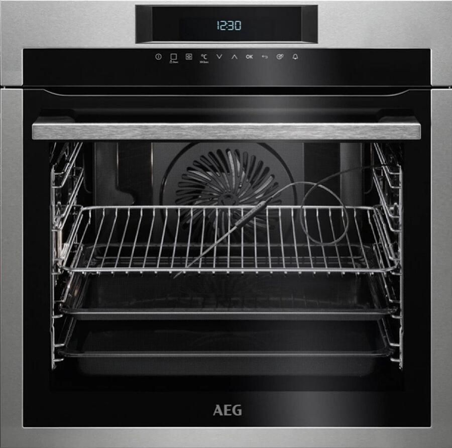 AEG Inbouwoven Model BPE742320M 71 liter RVS A+ Pyrolyse-reiniging Kerntemperatuursensor