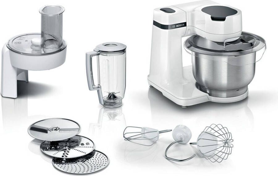 Bosch Compacte en multifunctionele patisserierobot Keukenmachine Serie 2 700W 3 8L Wit