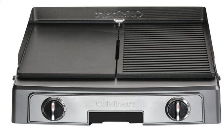 Cuisinart Elite Plancha & Grillplaat Grill apparaat & bakplaat in 1 2 bakplaten afzonderlijk te bedienen Extra groot kookoppervlak elke plaat is 33 5x23 5 cm Variabele temperatuur tot 260°C PFOA-vrije anti-aanbakplaten - Foto 4