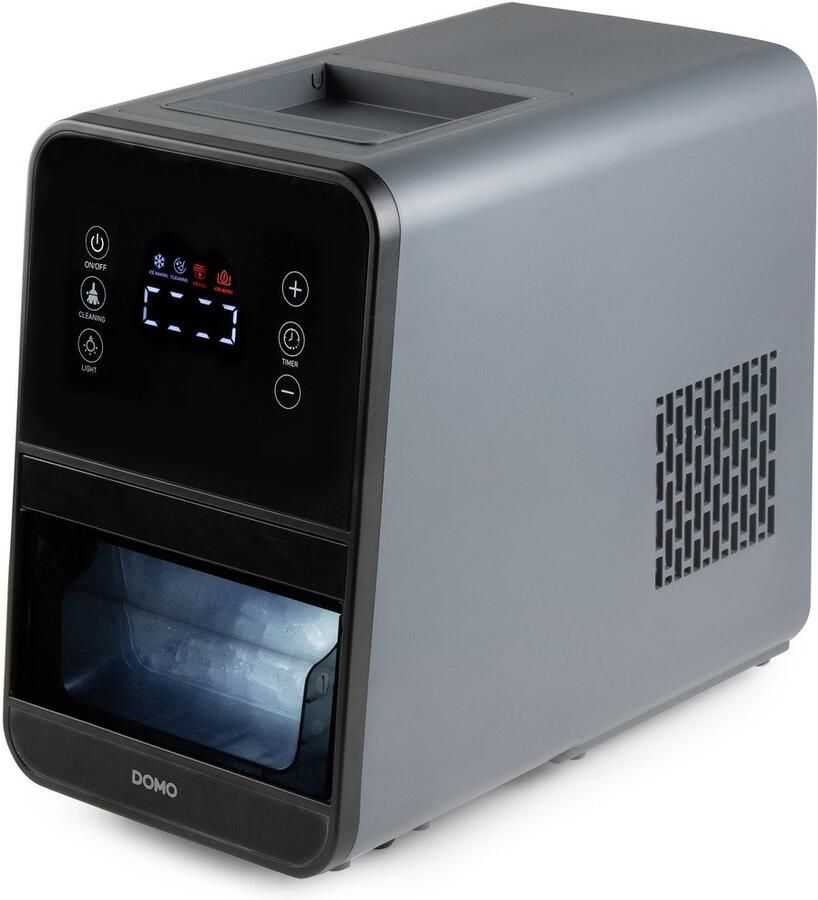 Domo DO9286IB Nugget IJsblokjesmachine 1 5L Crushed Ice Maker met IJsschep 15kg 24u IJsblokjes in 6 min Grijs Zwart