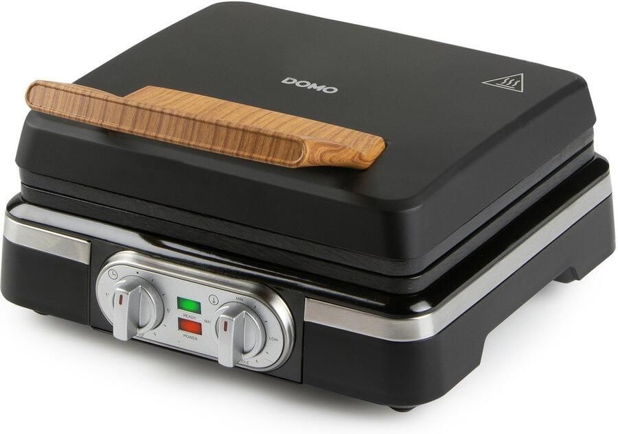 Domo DO9281W Wafelijzer – XL wafels 4x7 Belgische Wafels – PFAS-vrij – 1400 W – Timer – Zwart - Foto 2