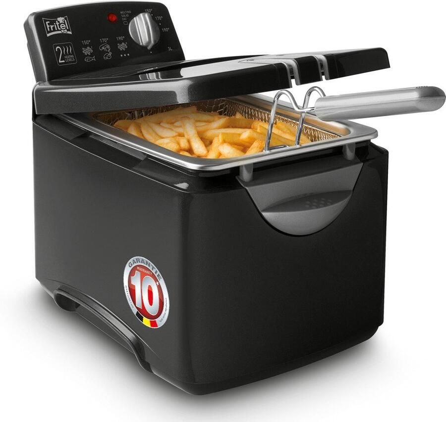 Fritel Frituurpan Turbo SF 4178 Frietketel met Filterdeksel Friteuse voor Olie + Vast Vet 2-4 pers. Frituurketel met Kijkvenster 2300W 3L