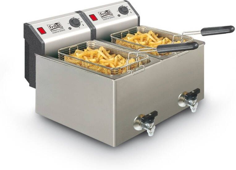 Fritel Friteuse Profi 4920 Professionele Frituurketel Frituurpan Friteuse dubbel Frituurpan dubbel 2x 8L 2x 3300W + Kraan Horeca - Foto 3