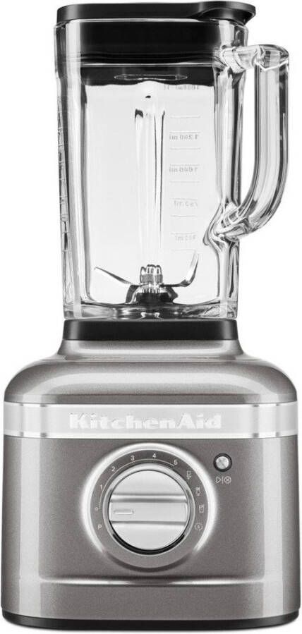 KitchenAid Blender Artisan Glazen kan van 1 4 L 1200W Smoothie maker Zilver