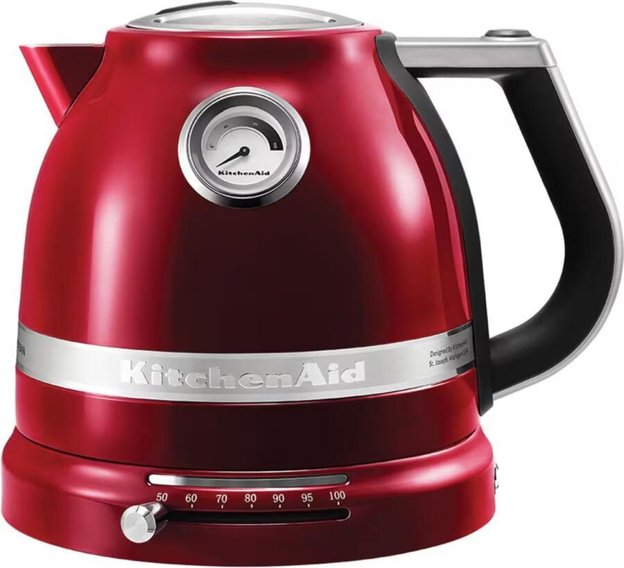 KitchenAid Waterkoker met temperatuurregeling 1 5 L Artisan Retro waterkoker dubbelwandig 2400 W Appelrood - Foto 5