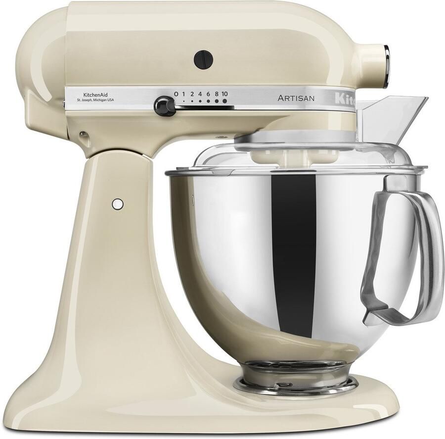 KitchenAid keukenmachine Artisan Keukenrobot met 5 accessoires en 2 mengkommen 300 W 3 L en 4 8 L Almond Cream