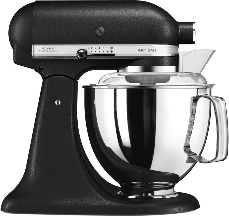 KitchenAid keukenmachine Artisan Keukenrobot met 5 accessoires en 2 mengkommen 300 W 3 L en 4 8 L Vulkaanzwart
