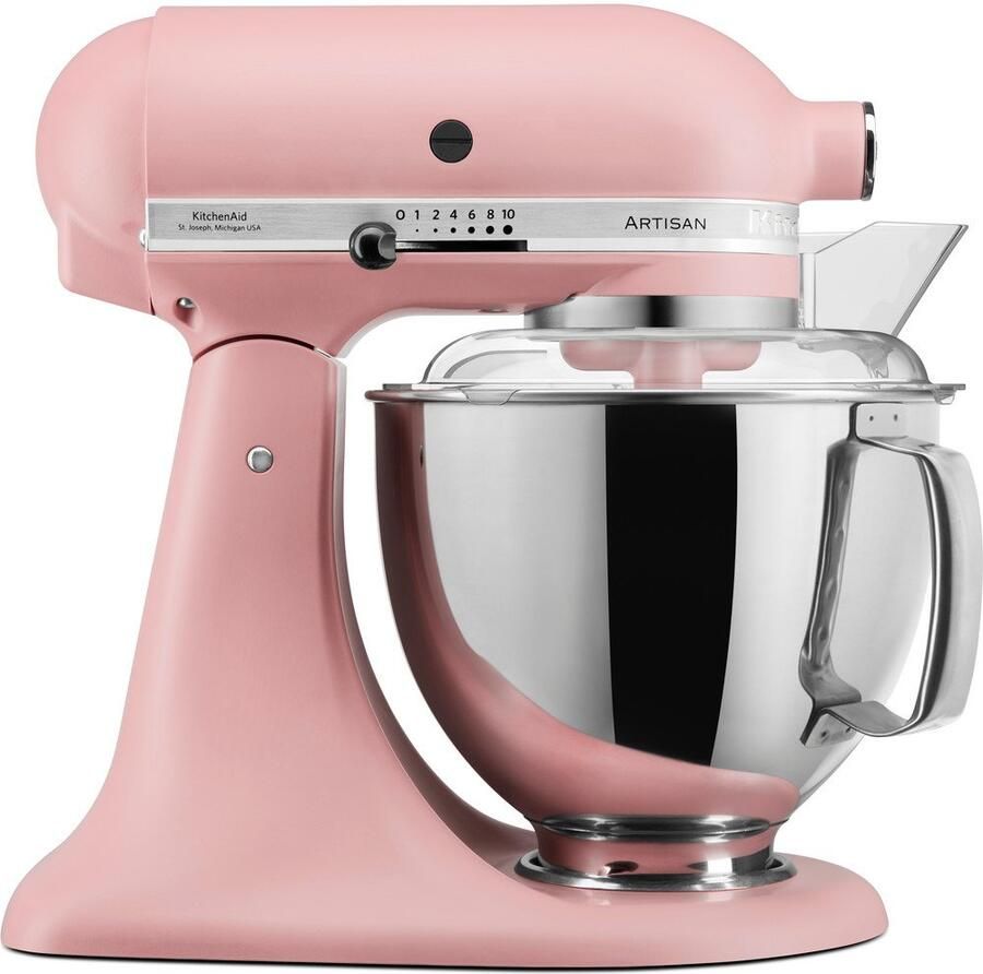 KitchenAid keukenmachine Artisan Keukenrobot met 5 accessoires en 2 mengkommen 300 W 3 L en 4 8 L Roze