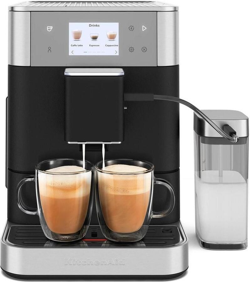 KitchenAid Volautomatische Espressomachine KF7 Touchscreen 20+ receptopties automatische melkopschuimer en reinigingscyclus 2 kopjes tegelijk vullen Vulkaanzwart - Foto 5