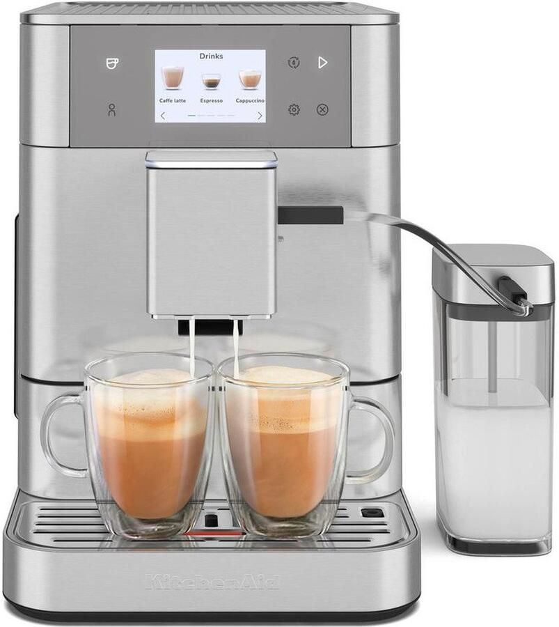 KitchenAid Volautomatische Espressomachine KF7 Touchscreen 20+ receptopties automatische melkopschuimer en reinigingscyclus 2 kopjes tegelijk vullen Roestvrij staal - Foto 5