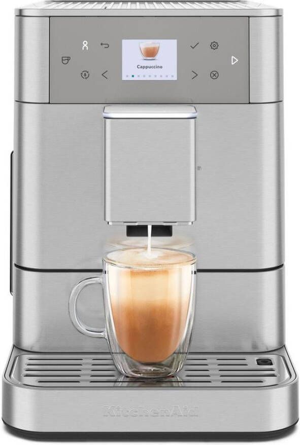 KitchenAid Volautomatische Espressomachine KF6 koffiemachine met 15 receptopties automatische melkopschuimer en snel opwarmtechnologie Roestvrij staal