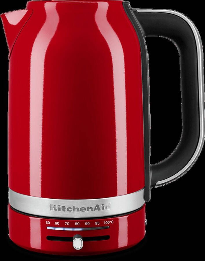 KitchenAid Waterkoker met temperatuurregeling tussen 50°C en 100°C 1 7 l Snel en stil Roestvrij staal Keizerrood