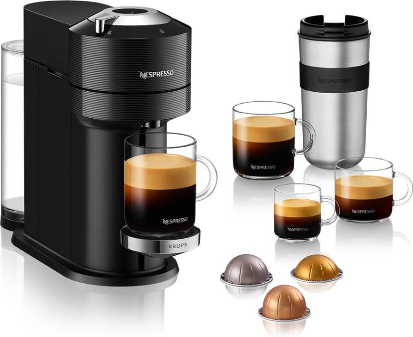 Krups Nespresso Vertuo Next Zwart YY4549FD | Capsulemachines | Keuken&Koken Koffie&Ontbijt | 3700342445442 - Foto 1