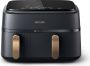 Philips Airfryer 9L met dubbele mand RapidAir digitaal zwart (NA352 04) - Thumbnail 2