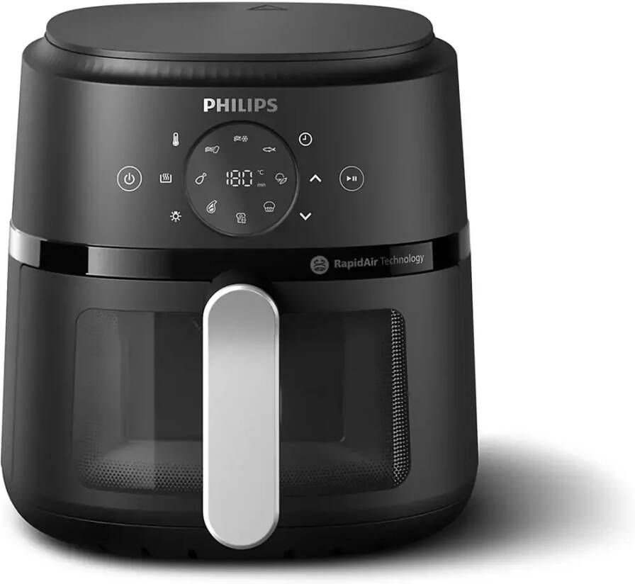 Philips 2000 series NA211 00 friteuse Enkel 3 2 l Vrijstaand 1300 W Heteluchtfriteuse Zwart Zilver