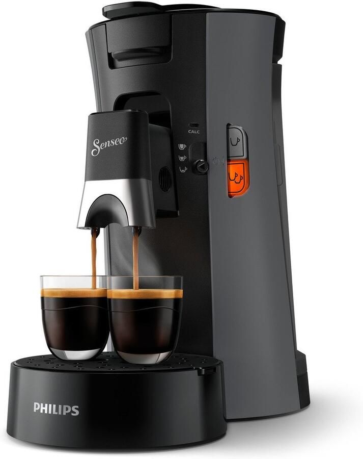Philips Senseo Select Koffiepadmachine CSA230 50 Keuze uit 1 of 2 Kopjes Instelbare Intensiteit Automatische Uitschakeling Donkergrijs