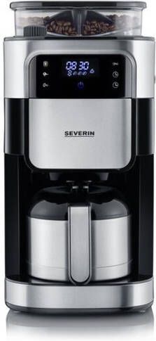 Severin KA 4814 Filter Koffiezetapparaat met bonenmaler Hoogwaardige thermoskan Extra stille werking Zwart Rvs - Foto 5
