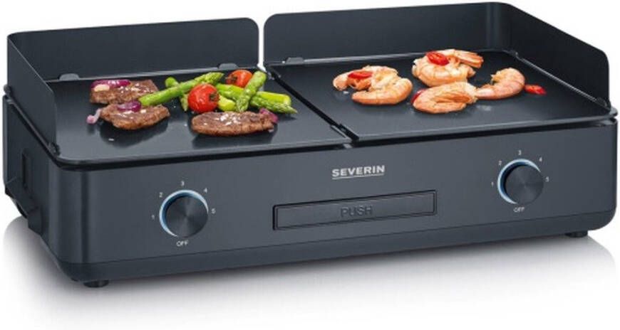 Severin PG 8569 Plancha BBQ Grill SUAVE Twee aparte verwarmingszones Keramische coating 240 °C