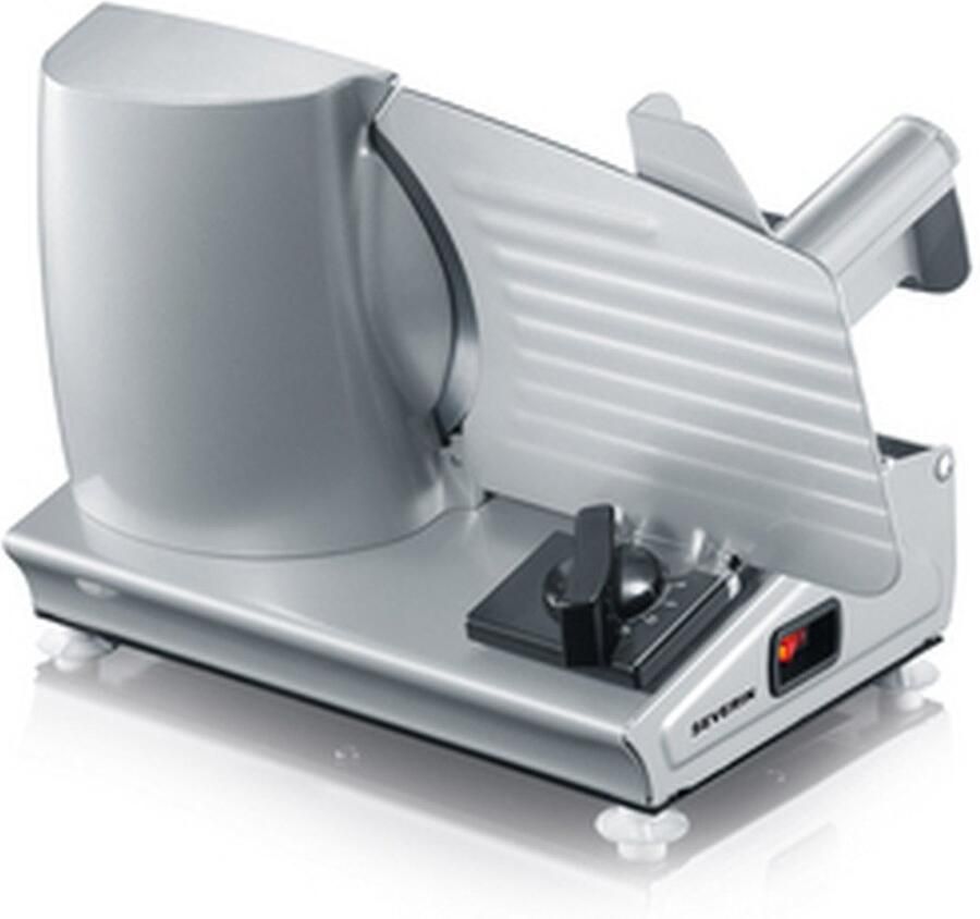 Severin AS 3915 Snijmachine instelbaar van 0 tot 15 mm snijden van brood kaas vleeswaren en groenten 2 messen bijgeleverd vingerbescherming RVS schuifplaat - Foto 4