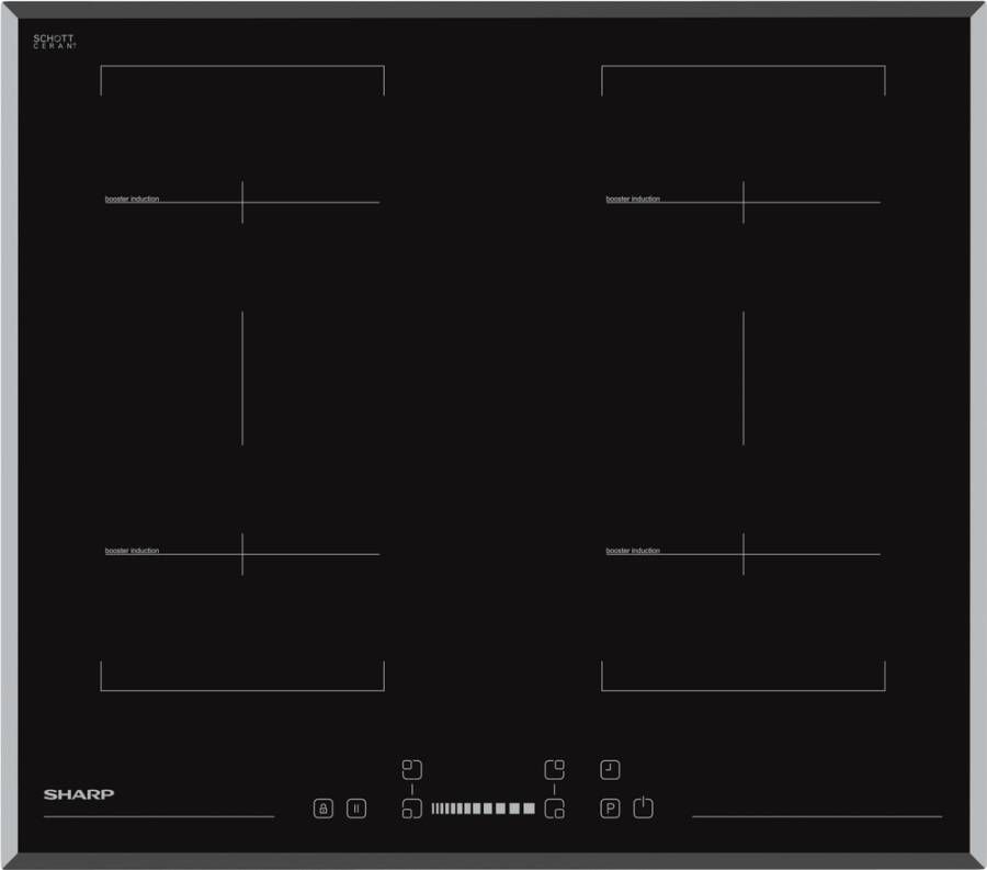 Sharp KH6I38CS00EU-inductie kookplaat-inbouw- 4 kookzones-dubbele Cook Bridge functie