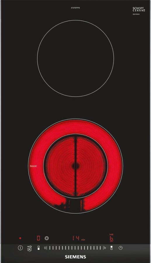 Siemens ET375FFP1E Kookplaat Domino 30cm 2x highSpeed | Vitrokeramische kookplaten | Keuken&Koken Kookplaten | ET375FFP1E - Foto 5