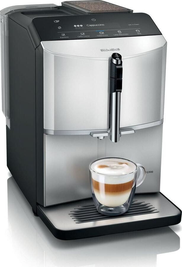 SIEMENS Volautomatisch koffiezetapparaat EQ300 TF303E01 vele koffiespecialiteiten OneTouch-functie gebruikersvriendelijk display keramisch maalwerk daylight zilverkleur - Foto 7
