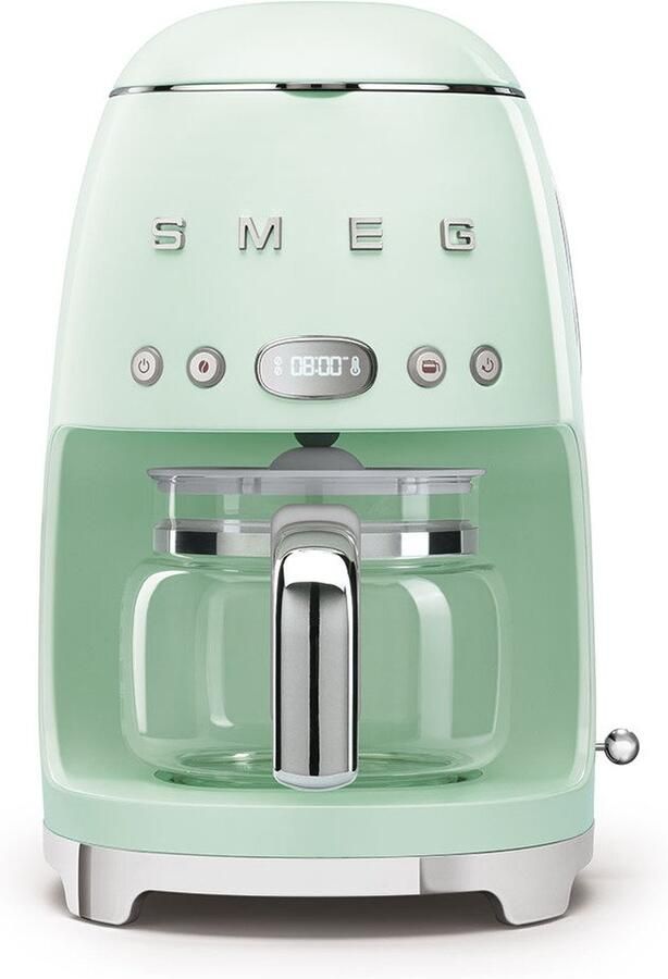 Smeg DCF02PGEU Filterkoffiemachine Koffiezetapparaat 10 Koppen Warmhoudfunctie 40 min Aroma Instelling Programmeerbare Startfunctie 50 s Style Watergroen
