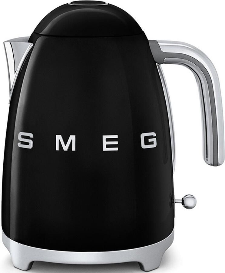 Smeg KLF03BLEU Waterkoker 1 7 Liter 2400W RVS Kalkfilter 360° Draaivoet Soft Opening Automatische Uitschakeling '50s Style Zwart