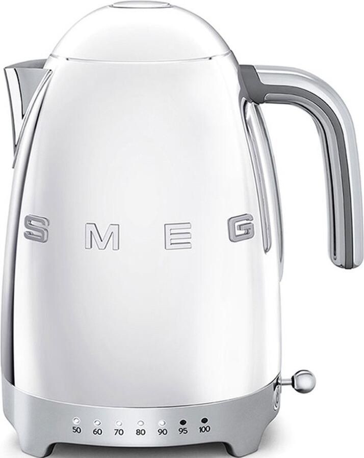 Smeg KLF04SSEU Waterkoker met Variabele Temperatuur 1 7 Liter 2400W 7 Temperatuurstanden Warmhoudfunctie RVS '50s Style Steel