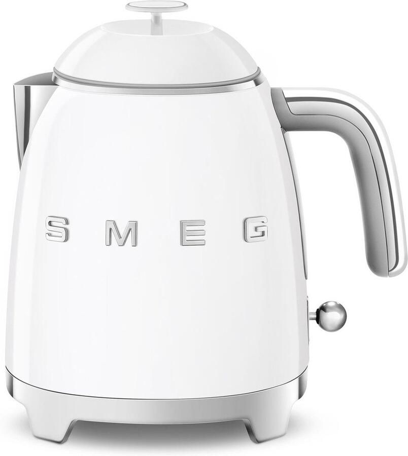 Smeg KLF05WHEU Mini Waterkoker 0 8 Liter 1400W Dubbelwandig RVS Kalkfilter '50s Style Wit