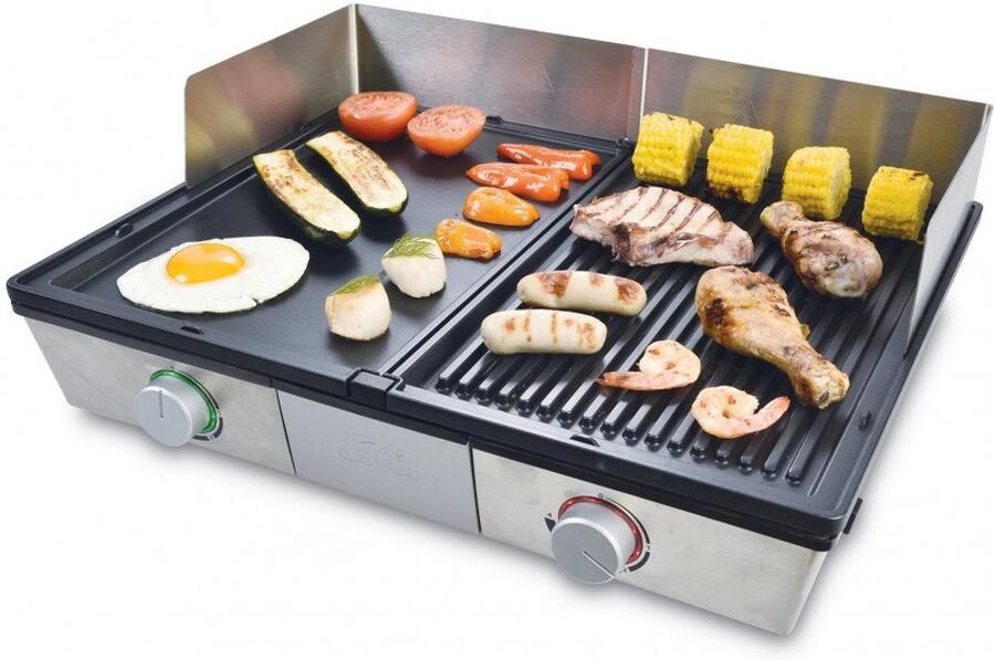 Solis Deli Grill 7951 Grill Apparaat Bakplaat Electrisch Grillplaat RVS Xylan Anti-Aanbaklaag Zilver Zwart - Foto 2
