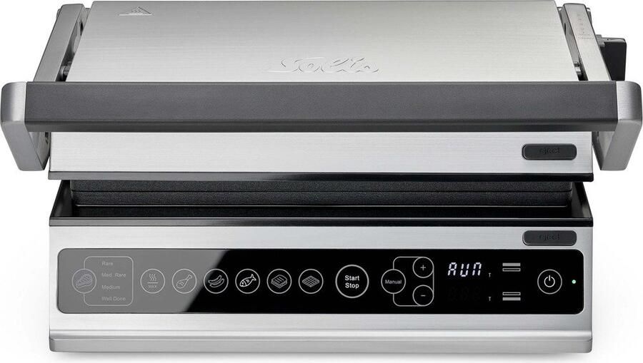 Solis Wafel & Contactgrill Pro Grill Apparaat met Verwisselbare Platen 5 Grillprogramma's Tosti Apparaat Wafelijzer Panini Grill RVS - Foto 3