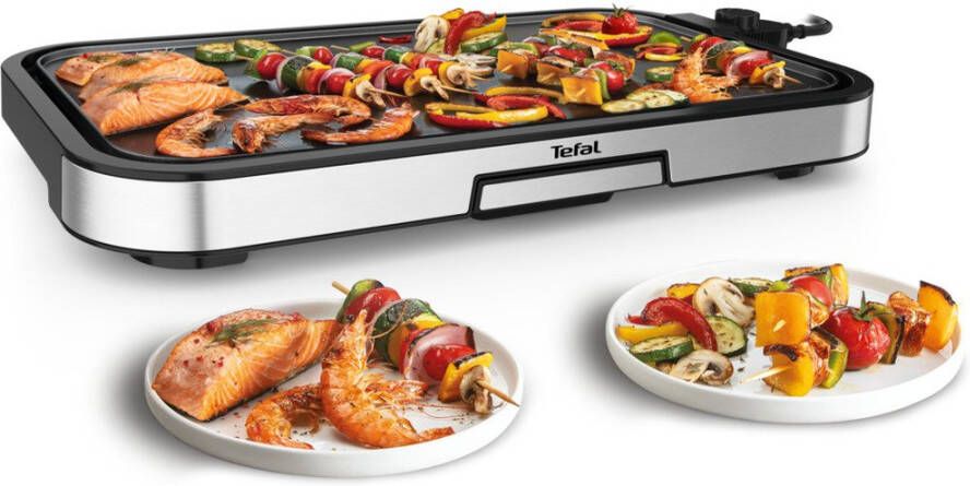 Tefal Giant Plancha CB631D Grillplaat XXL Bakoppervlak 2400W Anti-aanbaklaag RVS - Foto 1