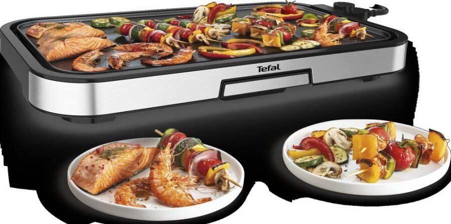 Tefal CB630D Plancha Inox Elektrische barbecue Zwart