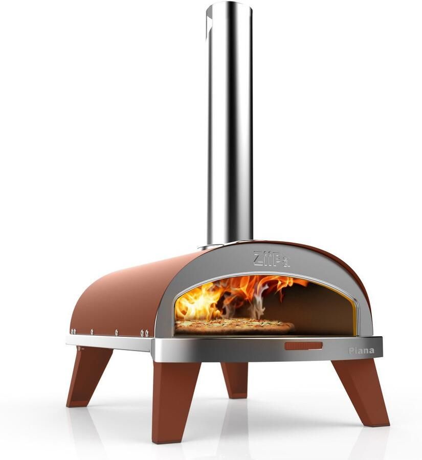 ZiiPA Pizza oven Piana Pellets Houtskool Coriedieten pizzasteen kleur Terracotta - Foto 2
