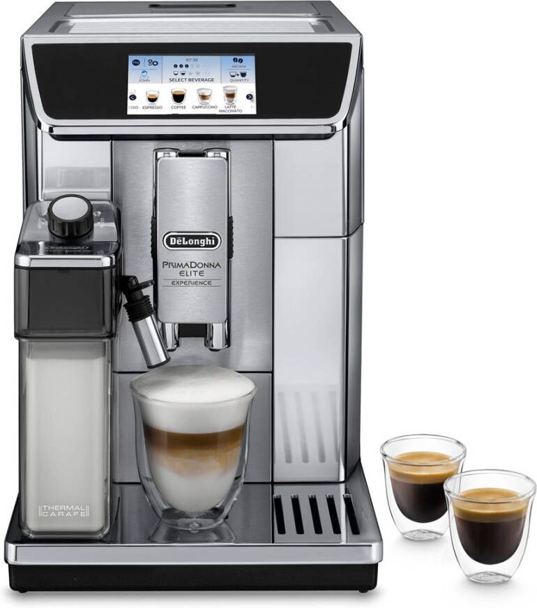 De'Longhi PrimaDonna Elite Experience ECAM 650.85.MS Volautomatische espressomachine Metallica Zwart