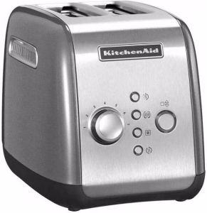 KitchenAid Toaster 5KMT221ECU CONTOUR SILVER met opzethouder voor broodjes en sandwichtang