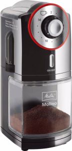 Melitta Molino Elektrische koffiemolen Zwart rood Inhoud 200g 100 W Automatische uitschakeling
