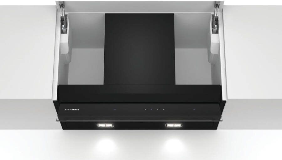 Siemens Decoratieve wandkap met glazen afwerking LI67BAM60 B59 7cm D29 8cm H60cm Zwart - Foto 3