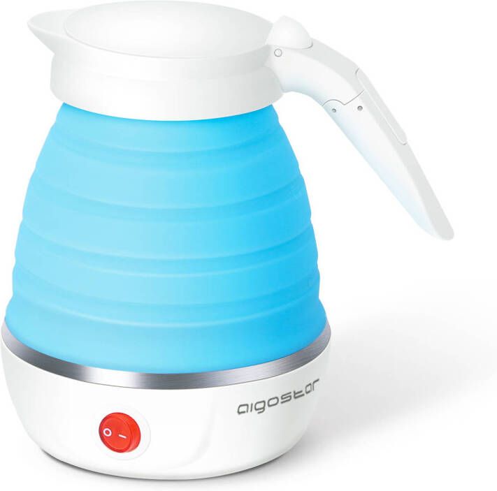 Aigostar Opvouwbare Waterkoker Reis Waterkoker Dual Voltage (100-120V 220-240V) 0 6 liter Mini Waterkoker Camping & Travel elektrisch Blauw Sapphire 30LDC