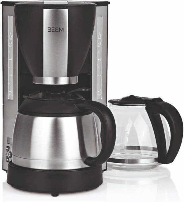 Beem FILTER COFFEE MACHINE DUO Koffiezetapparaat voor filterkoffie – koffieapparaat inclusief twee koffiekannen glas en rvs - Foto 1