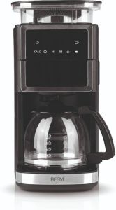 Beem Koffiezetapparaat Perfect III – koffiemachine met molen – Incl. glazen koffiepot Zwart RVS – touch-screen