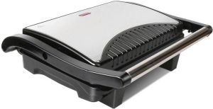 BES LED Contactgrill Tosti Apparaat Tosti Ijzer Aigi Heron Cool Touch Rvs Zwart zilver