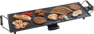 Bestron XL Teppanyaki Bakplaat voor 6 Personen Tafelgrill electrisch met antiaanbaklaag Grillplaat met 1800W zwart