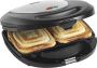 Bestron 3-in-1 contactgrill inclusief 3 uitwisselbare bakplaten: Sandwich Wafel- en Grillplaat met antiaanbaklaag & Indicatielampje 760 Watt rvs - Thumbnail 1