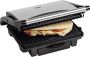 Bestron Contactgrill voor 2 Personen Paninimaker met Vetopvangbak & antiaanbaklaag 1000 Watt rvs - Thumbnail 1