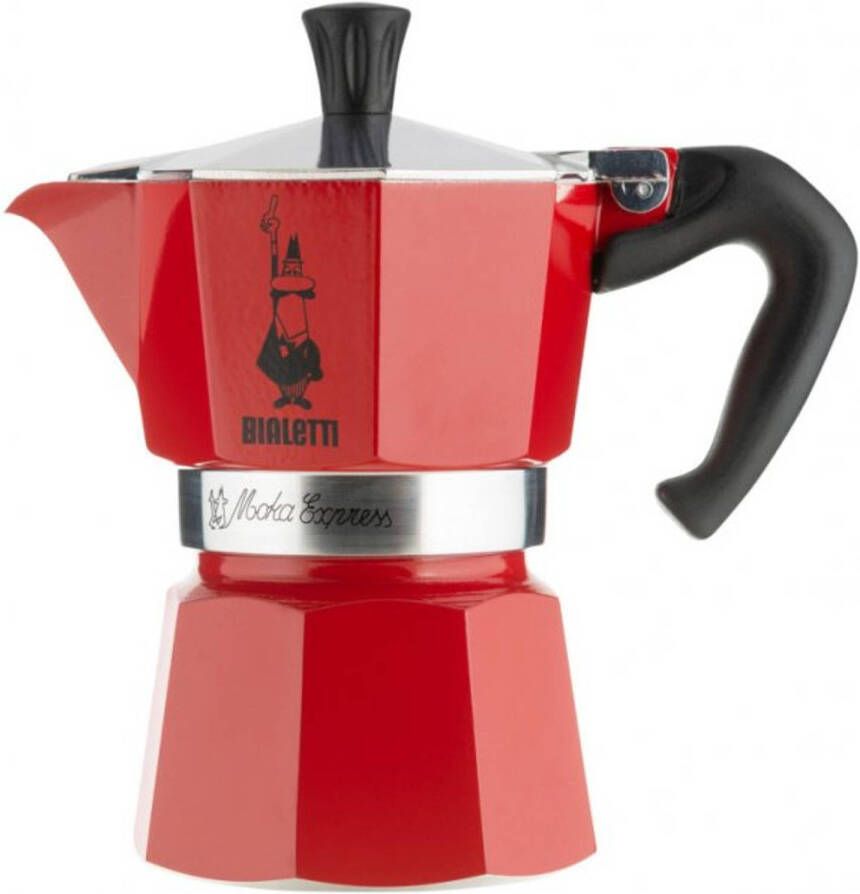 Bialetti Moka Express koffiezetapparaat rood 3 kopjes