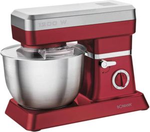 Bomann Keukenmachine 1200 W rood en zilver KM 398 CB
