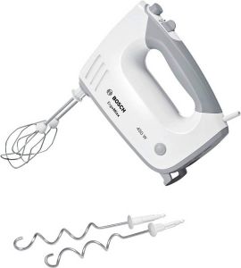 BOSCH Handmixer ErgoMixx MFQ36400 5 standen plus turbofunctie 2 turbogardes 2 edelstalen deeghaken wit