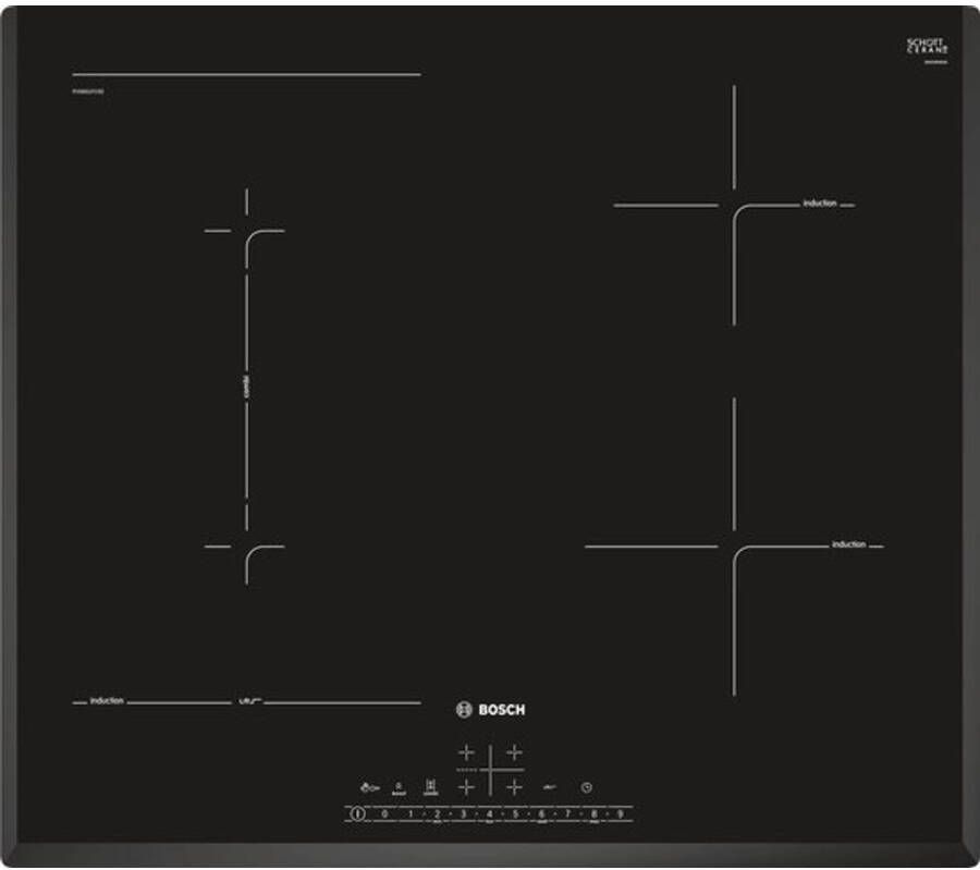 Bosch Serie 6 PVS651FC5E kookplaat Zwart Ingebouwd 60 cm Zone van inductiekookplaat 4 zone(s)
